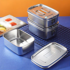304 Stainless Steel Lunch Box Square Thickened Covered Portable Leakproof