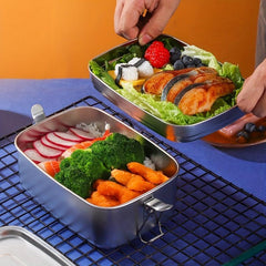 304 Stainless Steel Lunch Box Square Thickened Covered Portable Leakproof