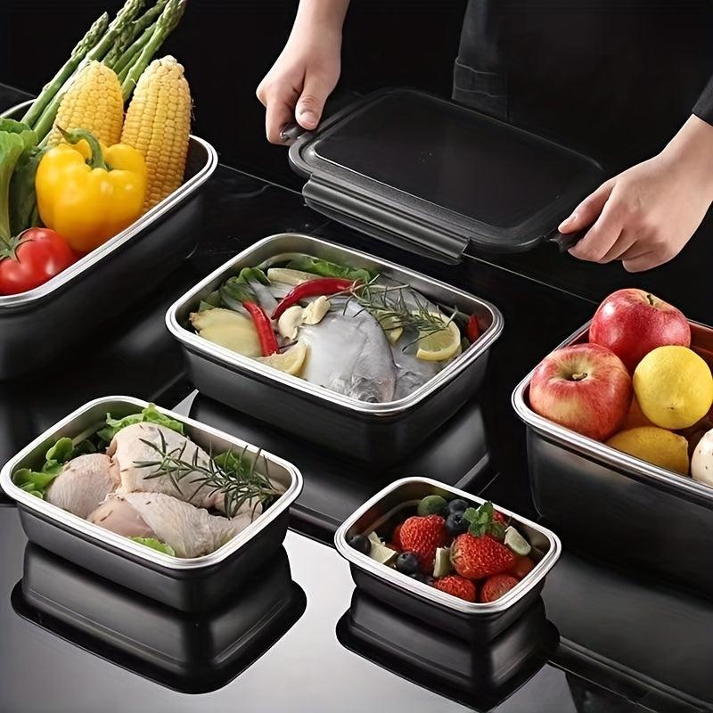 SUS304 Stainless Steel Food Storage Container with Lid