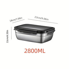 SUS304 Stainless Steel Food Storage Container with Lid