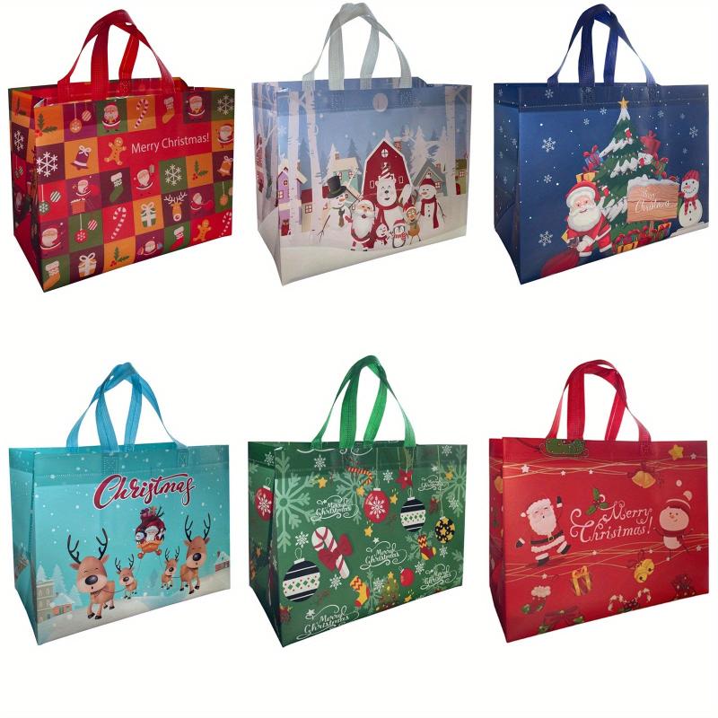 8 Pcs Christmas Gift Bags Bulk Reusable Non Woven Xmas Bags Waterproof