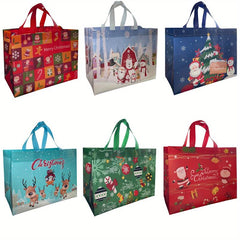 8 Pcs Christmas Gift Bags Bulk Reusable Non Woven Xmas Bags Waterproof