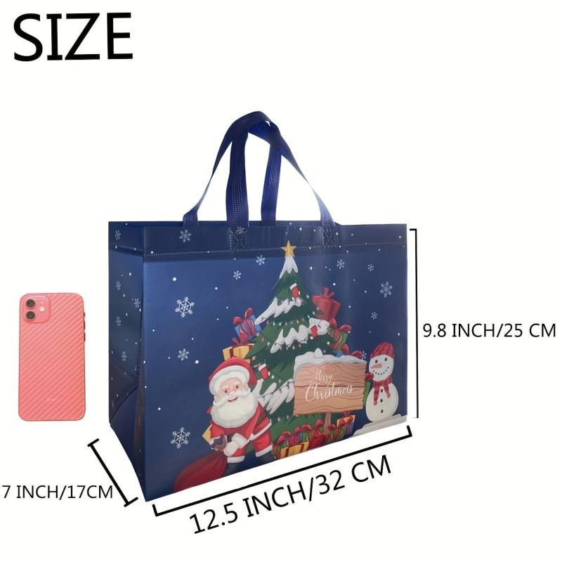 8 Pcs Christmas Gift Bags Bulk Reusable Non Woven Xmas Bags Waterproof