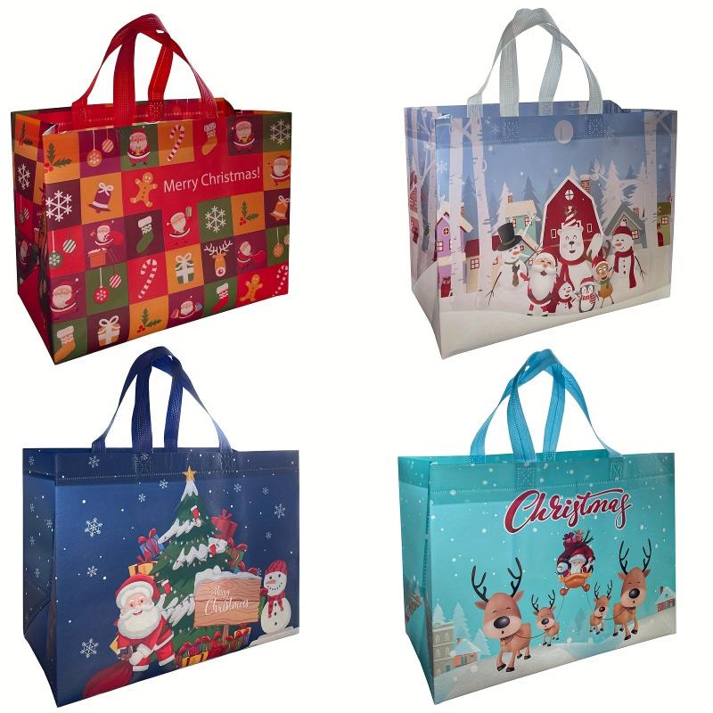 8 Pcs Christmas Gift Bags Bulk Reusable Non Woven Xmas Bags Waterproof
