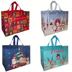 8 Pcs Christmas Gift Bags Bulk Reusable Non Woven Xmas Bags Waterproof