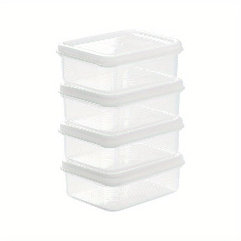 4pcs Transparent Refrigerator Storage Box Keep Food Fresh