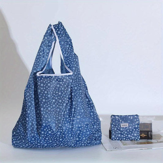 1pc Reusable Foldable Nylon Shopping Bag Waterproof Household Supplies