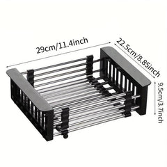 Adjustable Dish Drainer Sink Extendable Colander