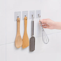 50pcs Heavy Duty Wall Hooks Transparent Non Slip Adhesive Hooks