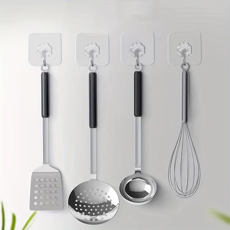 50pcs Heavy Duty Wall Hooks Transparent Non Slip Adhesive Hooks