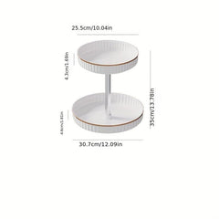 2 Tier 360 Rotating Makeup Organizer Spinning Cosmetics Display
