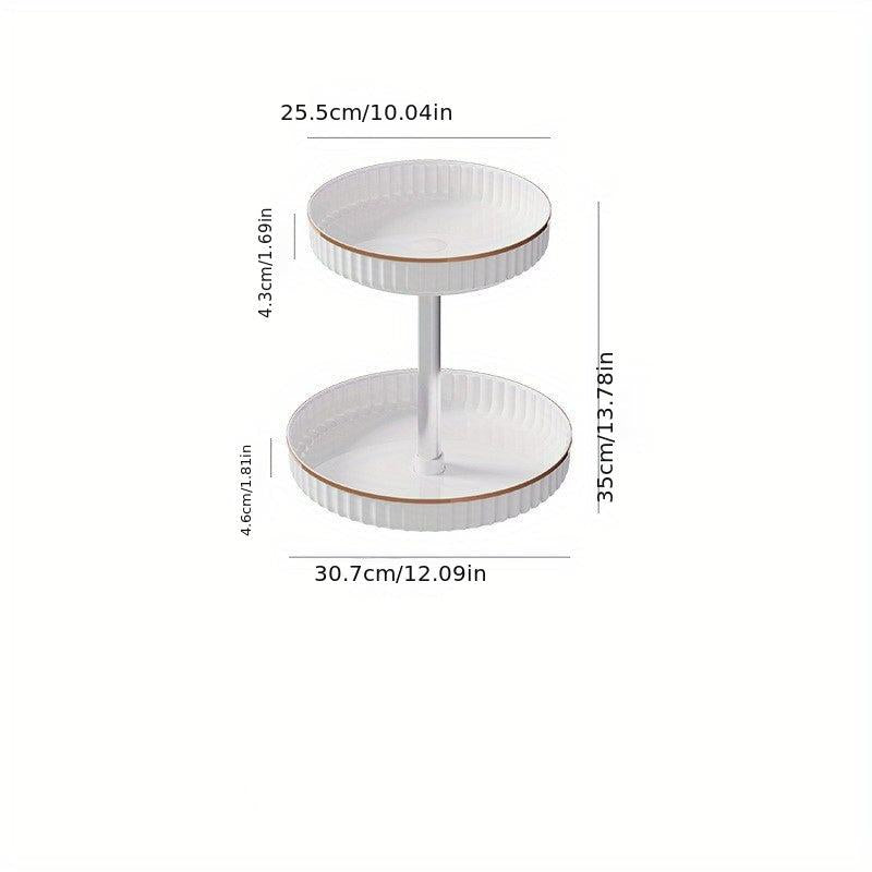 2 Tier 360 Rotating Makeup Organizer Spinning Cosmetics Display
