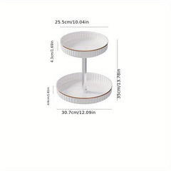2 Tier 360 Rotating Makeup Organizer Spinning Cosmetics Display
