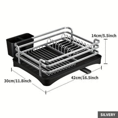 Aluminum Dish Drying Rack Cutlery Holder