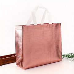Glossy Reusable Shopping Bag Non woven Tote Bag Foldable Gift Bag