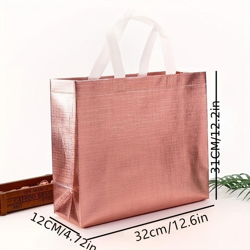 Glossy Reusable Shopping Bag Non woven Tote Bag Foldable Gift Bag