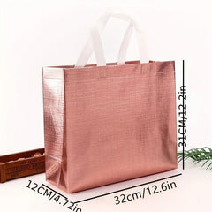 Glossy Reusable Shopping Bag Non woven Tote Bag Foldable Gift Bag