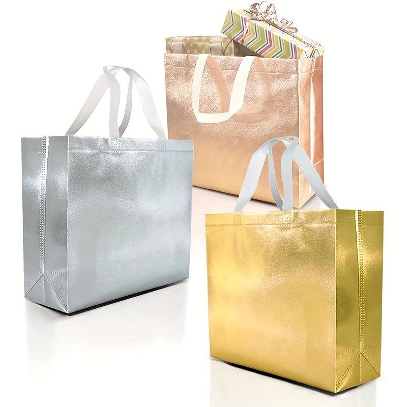 Glossy Reusable Shopping Bag Non woven Tote Bag Foldable Gift Bag