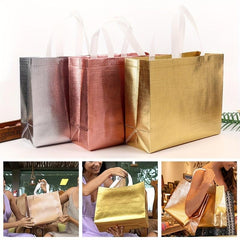 Glossy Reusable Shopping Bag Non woven Tote Bag Foldable Gift Bag