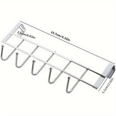 Stainless Steel 5 Hook Cabinet Hooks - Strong and Durable