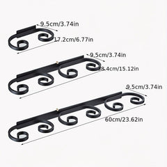 Stylish Wall Mounted Wine Glass Holder Metal Rack for Cabinet Bar D cor