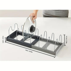 Expandable Pot And Pan Organizer Rack - Adjustable Dividers
