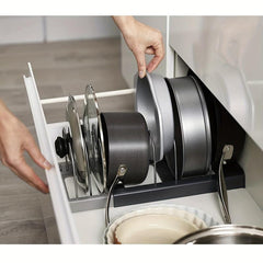 Expandable Pot And Pan Organizer Rack - Adjustable Dividers