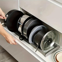 Expandable Pot And Pan Organizer Rack - Adjustable Dividers