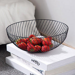Nordic Style Wrought Iron Fruit Basket Stainless Steel Fruit Bowl