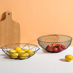 Nordic Style Wrought Iron Fruit Basket Stainless Steel Fruit Bowl