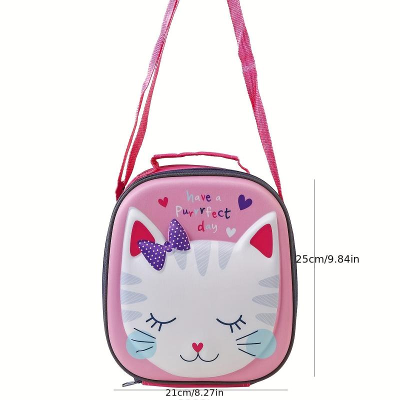 3D Cat Lunch Bag Reusable for Work School Picnic Beach
