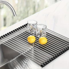 Roll Up Dish Drying Rack Over Sink - Stainless Steel Wire Dish Drainer