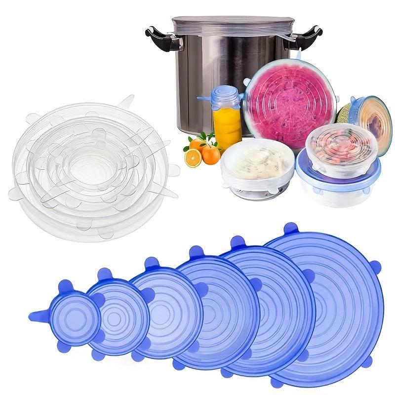 12pcs BPA-Free Silicone Stretching Lids - Reusable Bowl Lids with 6 Sizes