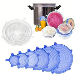 12pcs BPA-Free Silicone Stretching Lids - Reusable Bowl Lids with 6 Sizes