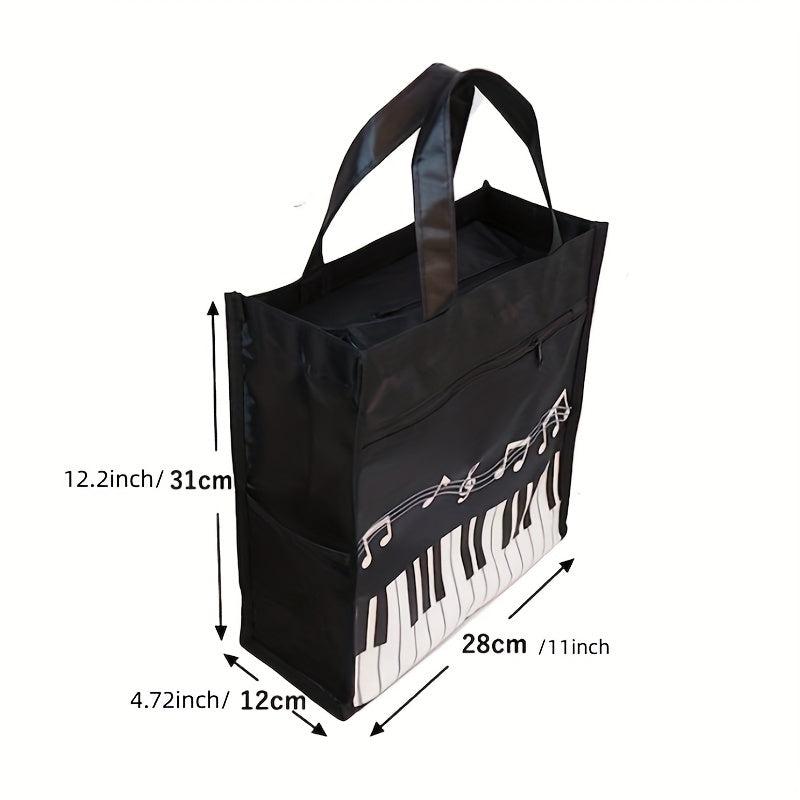 Music Pattern Bento Bag Ice Pack Waterproof Outdoor Picnic Lunch Bag