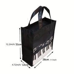 Music Pattern Bento Bag Ice Pack Waterproof Outdoor Picnic Lunch Bag