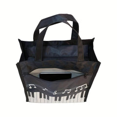 Music Pattern Bento Bag Ice Pack Waterproof Outdoor Picnic Lunch Bag
