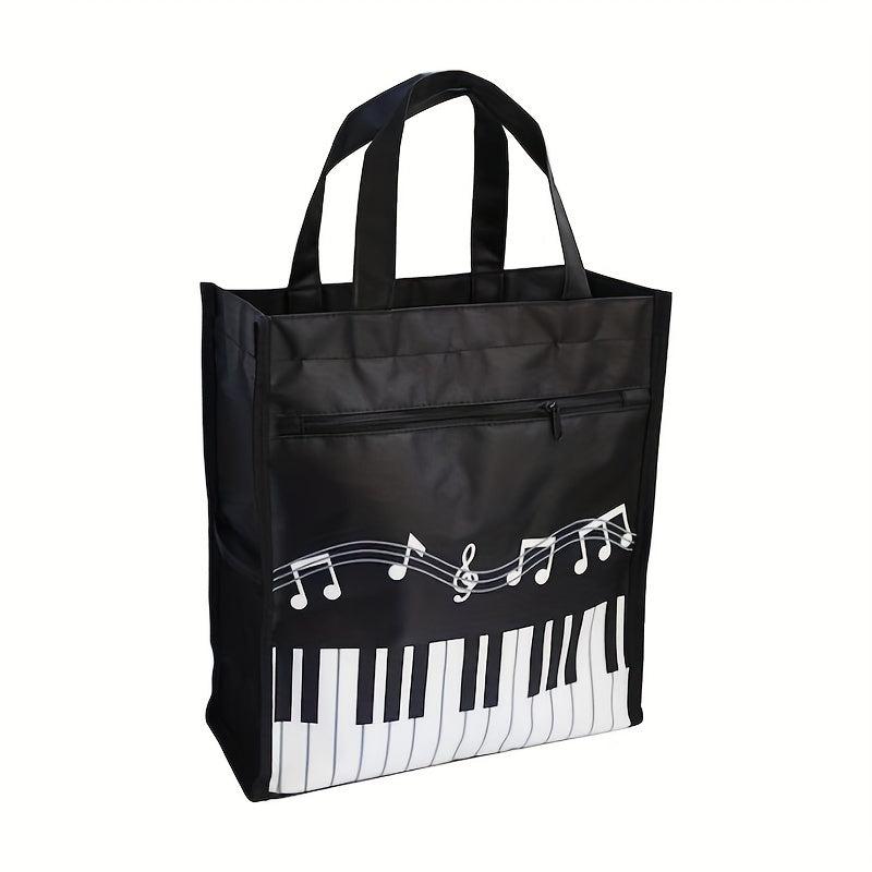 Music Pattern Bento Bag Ice Pack Waterproof Outdoor Picnic Lunch Bag