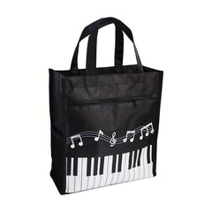 Music Pattern Bento Bag Ice Pack Waterproof Outdoor Picnic Lunch Bag