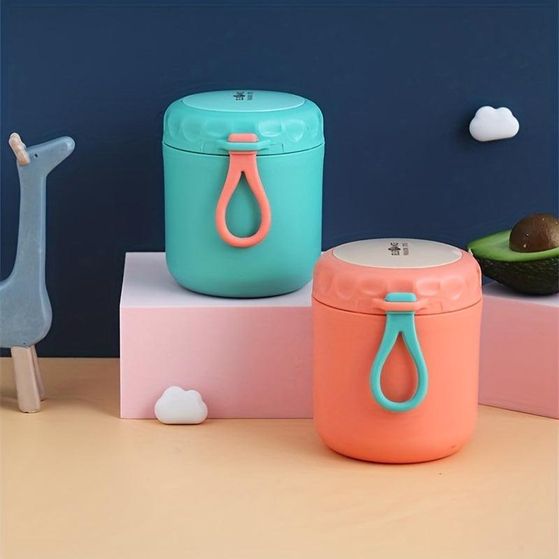 Stainless Steel Insulated Lunch Box 430ml - Round Cylindrical Food Container