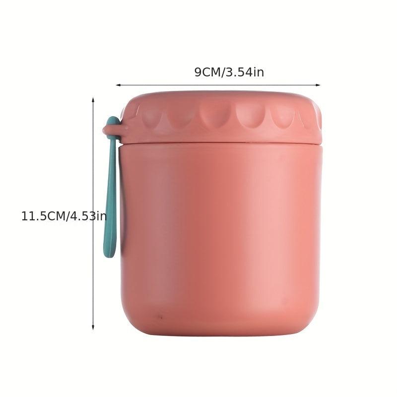 Stainless Steel Insulated Lunch Box 430ml - Round Cylindrical Food Container