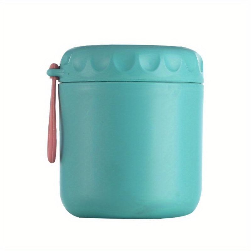 Stainless Steel Insulated Lunch Box 430ml - Round Cylindrical Food Container