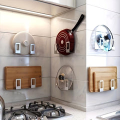 Adjustable Pot Lid Holder Cabinet Door Organizer