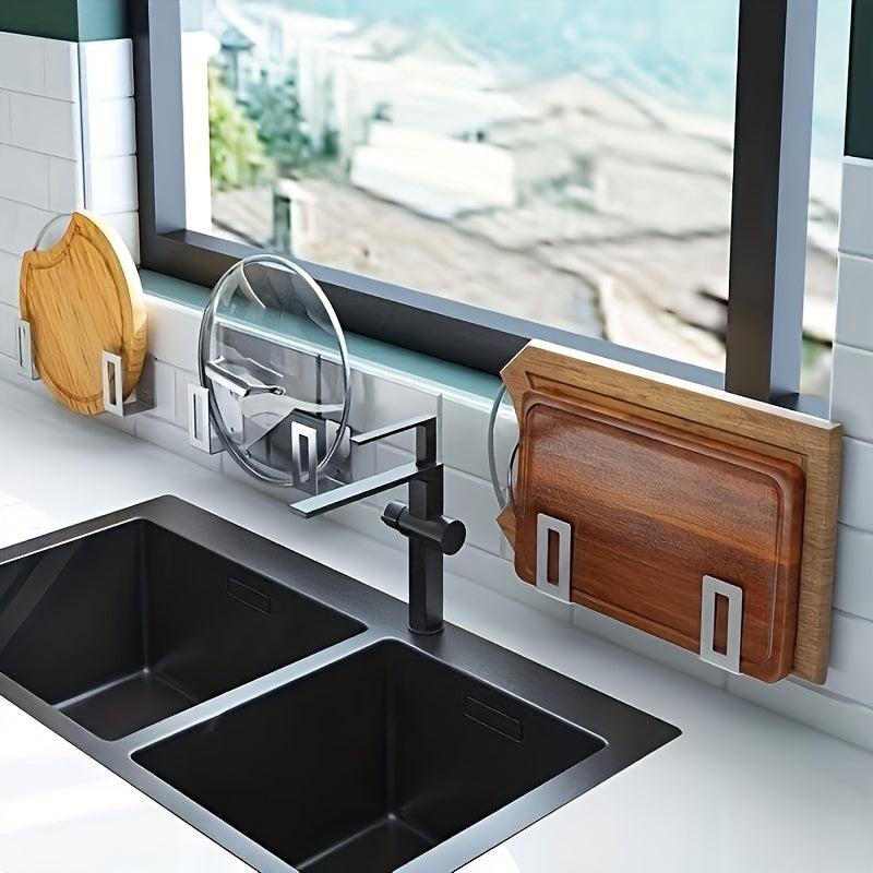 Adjustable Pot Lid Holder Cabinet Door Organizer