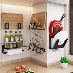 Wall-mounted Pot Lid Rack Kitchen Accessory