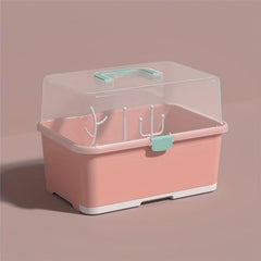 Portable Milk Bottle Drainer Dust Bin Countertop Drying Rack