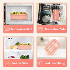 Insulated Bento Box Lunch Box for Adults 1400ml Leakproof BPA-Free