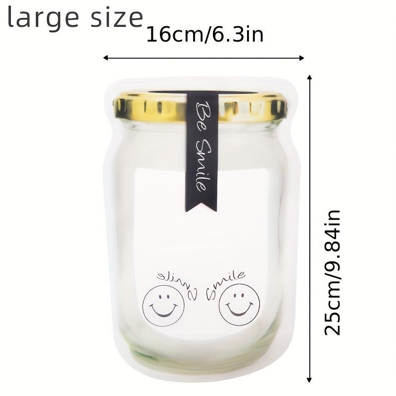 10pcs Reusable Mason Jar Zipper Bags Fresh Keeping Container Leakproof Portable