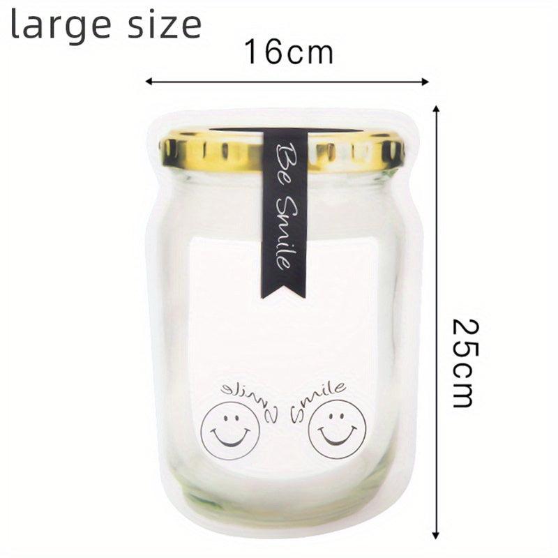 10pcs Reusable Mason Jar Zipper Bags Fresh Keeping Container Leakproof Portable