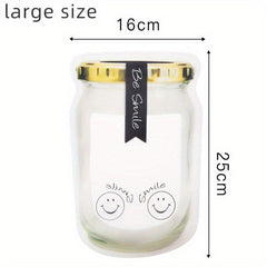 10pcs Reusable Mason Jar Zipper Bags Fresh Keeping Container Leakproof Portable